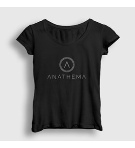 Presmono Kadın Beyaz A Anathema T-Shirt 9296tt (Siyah)