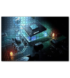 Cakapuzzle Anakart Üzerinde Çalışmalar  Puzzle Yapboz MDF (Ahşap) (255 Parça)