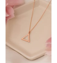 MİNELİ ÜÇGEN ŞEKLİNDE GÜMÜŞ KOLYE (Rose)