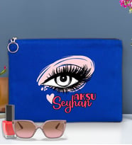 BK Gift Kişiye Özel İsimli-5 Astarlı Portföy Çanta 30x21cm(12 Renk Seçeneği), Baskılı El Çantası, Organizer Çanta (Mavi)