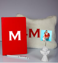 Kişiye Özel Defter Kalem Fotoğraflı Melek Notluk Ve Peluş Çanta Hediye Seti 106916 (Model 2)
