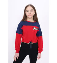 Toontoy Kız Çocuk Varaklı Girl Baskılı Sweatshirt (Lacivert)