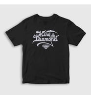 Presmono Unisex Çocuk Beyaz Logo Rock King Diamond T-Shirt 485449tt (Siyah)