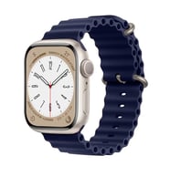 Apple Watch 42mm 44mm 45mm Seri 1 2 3 4 5 6 7 8 Se Uyumlu Seaflex Ocean Silikon Kordon (Lacivert)