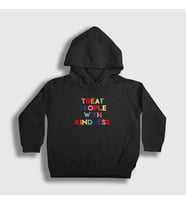 Presmono Unisex Çocuk Beyaz Treat People With Kindness Harry Styles Kapüşonlu Sweatshirt 318841tt (Siyah)