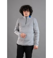 FERMUAR YAKA YARIM BALIKÇI LİKRALI ERKEK SWEATSHİRT (Gri)