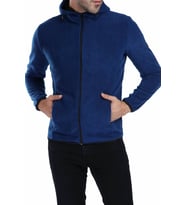 Ghassy Co. Erkek Kapşonlu Polar Ceket 7 Renk (İndigo)