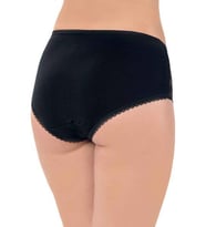 LÜX DRM 2503 Kadın Pamuklu Dantelli Likralı Bato Slip Külot (Siyah)