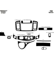 Meriç® Renault Trafic Torpido Kaplama Maun 18 Parça 2007-2010 (Piano Black)