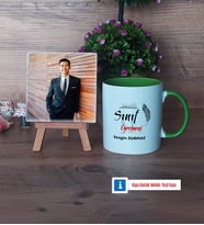 Sınıf Öğretmeni Fotoğraflı Dekoratif Taş, Kupa Bardak Beyaz Hediye (Model 14)