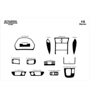 Meriç® Mitsubishi Spacewagon Ön Torpido Kaplama Maun 15 P. 1998-2004 (Piano Black)