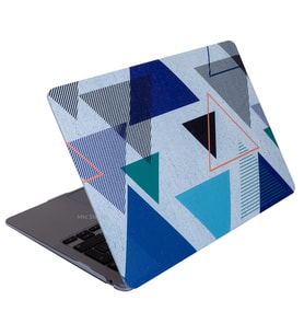 McStorey Macbook Air M1 ile Uyumlu Kılıf HardCase A1932 A2179 A2337 Tangram01NL (Lacivert-Mavi)