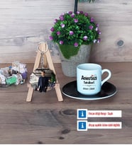 Anestezi Teknikeri Türk Kahvesi Fincanı Ahşap Altlıklı ve Fotoğraflı Ahşap Anahtarlık Hediye (Model 7)