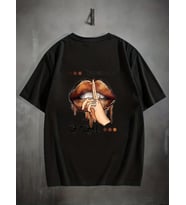 Unisex Enjoy Personel Time Baskılı Tasarım Tshirt (Siyah)