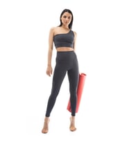 Straight Siyah Yüksek Bel Toparlayıcı, Sıkılaştırıcı Yoga Tayt 25" (Gri)