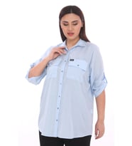 %100 Cotton Büyük Beden Natural Gömlek