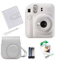 Fujifilm İnstax Mini 12 Fotoğraf Makinesi+Askı+pil +10'lu film+Albüm+Çanta (Beyaz)
