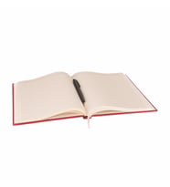 Deri Defter Günlük Journal Ajanda Tarihsiz Çizgili 160 Yaprak Rainbow Vegan 17x24 cm (Kırmızı)