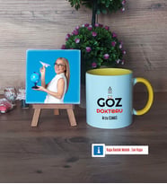 Göz Doktoru Fotoğraflı Dekoratif Taş, Kupa Bardak Beyaz Hediye (Model 7)