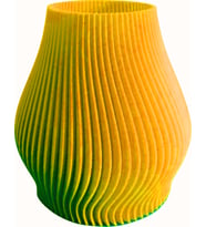 Vazo Saksı Spiral Desenli 3D baskı Özel Üretim (Sarı)