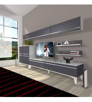 Decoraktiv Eko 8 Mdf Std Silver Tv Ünitesi Tv Sehpası (Beyaz - Antrasit)