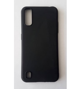 SAMSUNG A01 YUMUŞAK KILIF+KIRILMAZ EKRAN KORUYUCU (Siyah)