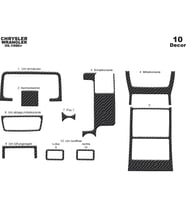 Meriç® Chrysler Wrangler Ön Torpido Kaplama Maun 10 Parça 1996-2004 (Karbon)