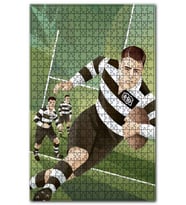 Cakapuzzle Amerikan Futbol Oyuncuları Yeşil Zemin Puzzle Yapboz MDF (Ahşap) (500 Parça)