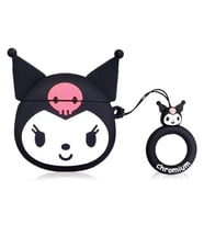 Microsonic AirPods 1. Nesil / 2. Nesil Kılıf Cartoon Figürlü Silikon Crtn-Fgr-Tthlss (Siyah-Pembe)
