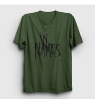 Presmono Unisex Sarı Logo In Flames T-Shirt 83997tt (Haki)