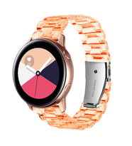 Samsung Galaxy Watch 42mm Kordon 20mm Şeffaf Baklalı Kordon (Turuncu)