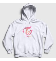 Presmono Unisex Beyaz Logo V3 K-Pop Twice Kapüşonlu Sweatshirt 281299tt (Beyaz)