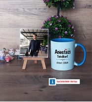 Anestezi Teknikeri Fotoğraflı Dekoratif Taş, Kupa Bardak Beyaz Hediye (Model 4)