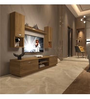 Decoraktiv Eko 5DAB Mdf Dvd Tv Ünitesi Tv Sehpası - Parlak Beyaz (PERA MODA)