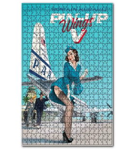 Cakapuzzle Amerikan Yolcu Uçağı ve Seksi Hostes Vintage Puzzle Yapboz MDF(Ahşap) (255 Parça)
