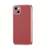Apple iPhone 13 Kılıf Zore Bark Kenarları Altın Renk Kılıf (Kahverengi)