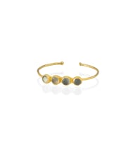 Kadir Jewellery 22 Ayar Altın Kaplama Zirkon Taşlı Ayarlanabilir Trend Bilezik (Gri)