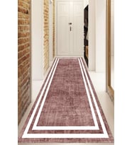 Dijital Baskılı Kaymaz Taban Yıkanabilir Modern Yolluk Ve Koridor Halısı NDU-HT-575 (Pembe)