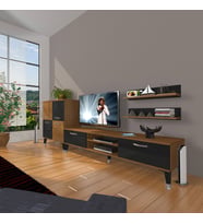 Decoraktiv Eko ON Mdf Dvd Silver Tv Ünitesi Tv Sehpası (Siyah - Ceviz)