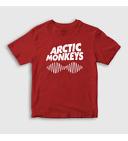 Presmono Unisex Çocuk Beyaz Cover Arctic Monkeys T-Shirt 12890tt (Kırmızı)