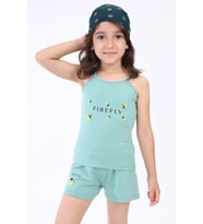 Toontoy Kız Bebek Baskılı Şortlu Takım (Yeşil)