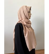 Moda Kaşmir Çizgili Pamuklu Şal (Taba)