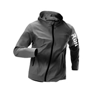 Ghassy Co.Erkek Sportif Run Baskılı Rüzgar ve Su Geçirmez File Astar Yürüyüş Spor Fitness Yağmurluk (Füme)