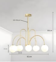 8 Cam Başlıklı Oturma Odası Yemek Odası Yatak Odası Avize (Gold)
