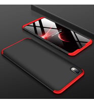 Xiaomi Redmi 7A Kılıf Zore Ays Full Koruma Kılıf (Siyah-Kırmızı)