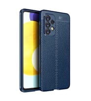 Galaxy A33 5G Kılıf Zore Niss Deri Desenli Silikon Kılıf (Lacivert)