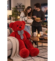 Pandamkee 140 Cm Sevgiliye Özel Hediyelik Ayı (Kırmızı)