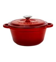 Lava Döküm Yuvarlak Tencere Döküm Demir Kapak New Heritage Serisi Çap(Ø)26cm. (Kırmızı)