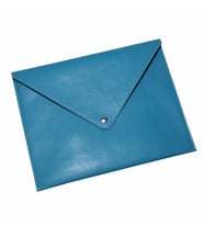 2K PU Deri A5 KÜÇÜK BOY Dosya Klasörü Belge Tutucu Su Geçirmez Portföy Zarf Dosya Klasör Kılıf A5 Çıtçıtlı Dosya 19,5X24,7 CM (Turkuaz)