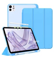 Apple iPad Pro 11 1./2. Nesil Kılıf Flip Cover Kalem Bölmeli PC Case 2018-2020 (Mavi)